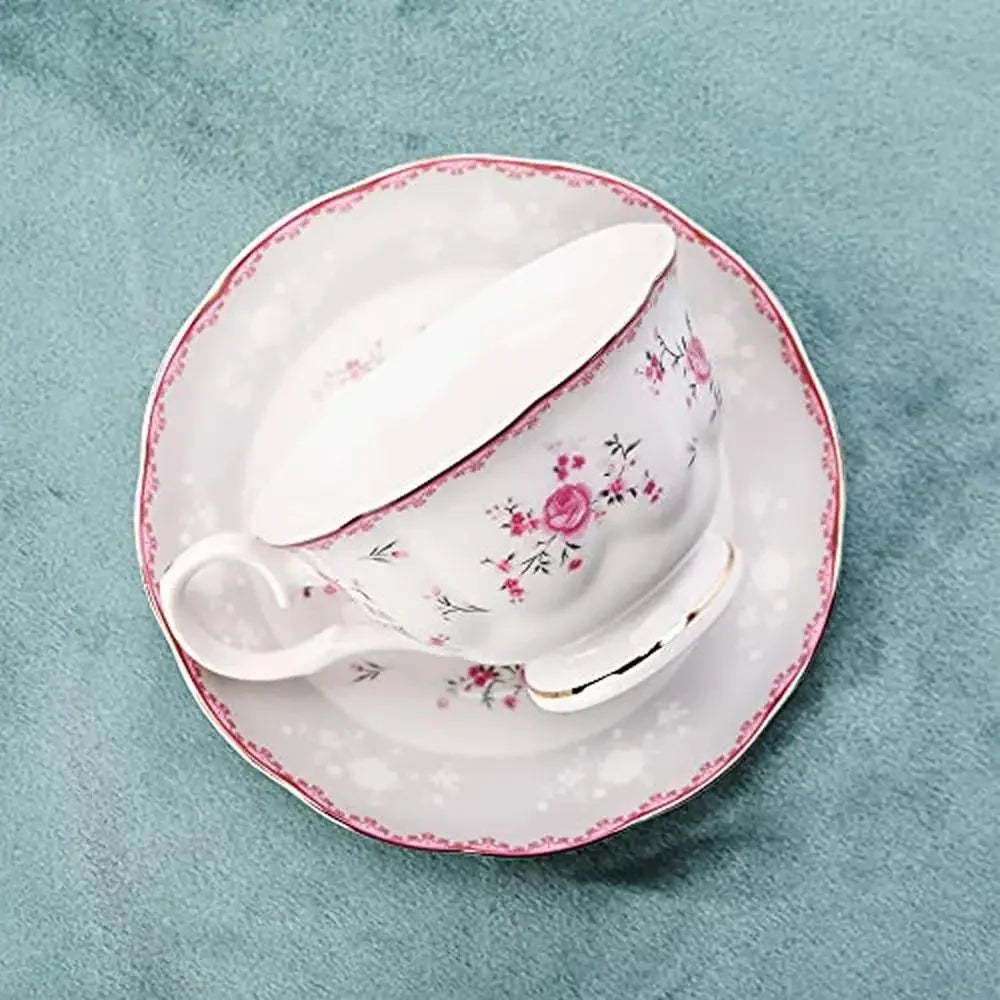 Vintage Floral Porcelain Tea Cup and Saucer Set