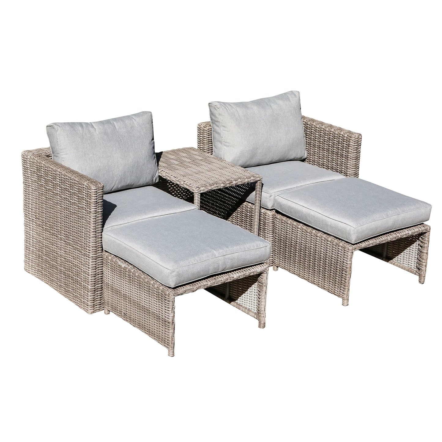 5 Piece Outdoor Conversation Wicker Seating Group