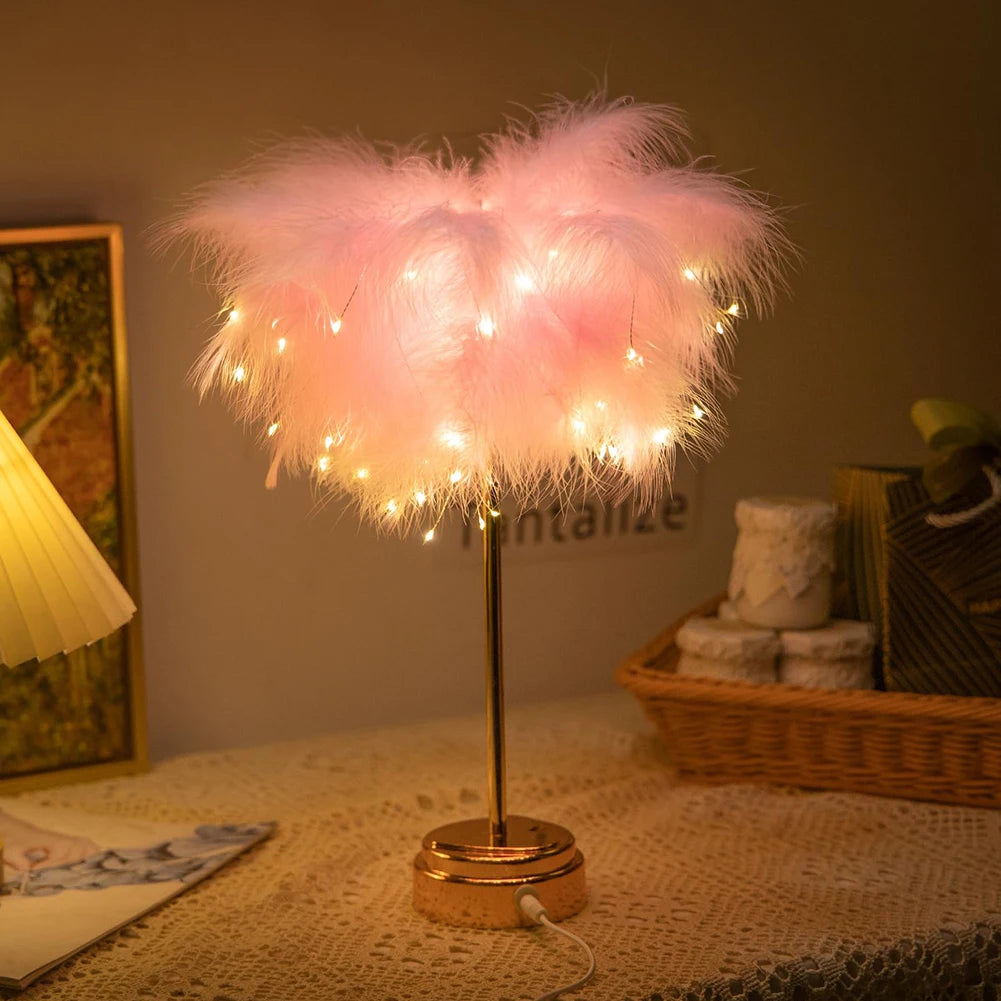 Rechargeable Feather Atmosphere Remote Control Lamp