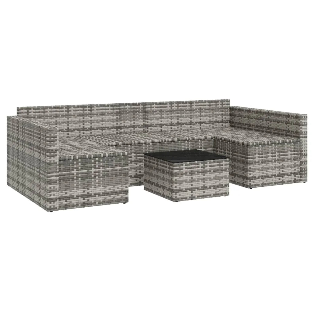 2 piece garden furniture with gray woven resin pad