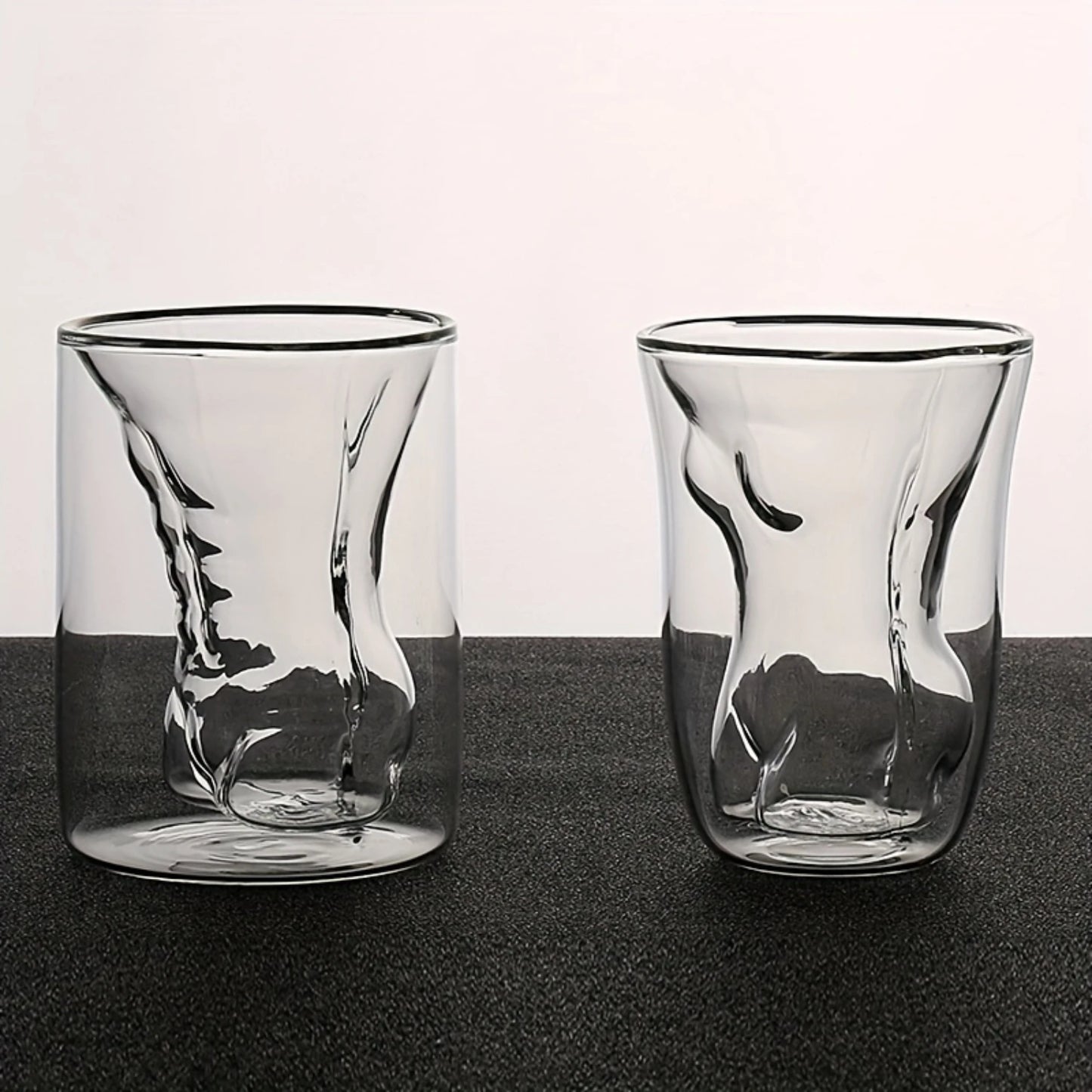 2pc Unique Shaped Glass Mug, 200ml/6.7OZ