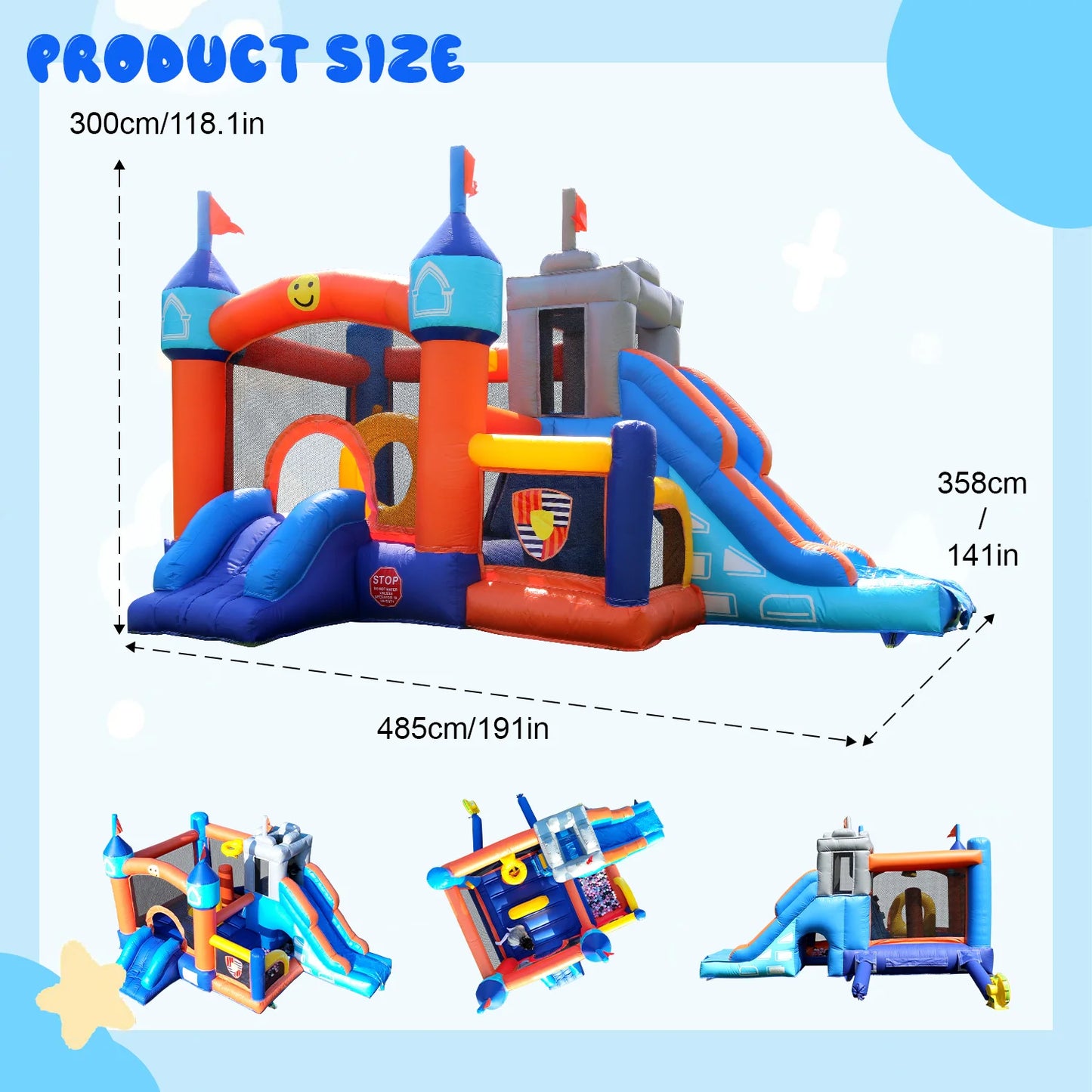 Commercial Inflatable Bounce House, with Blower