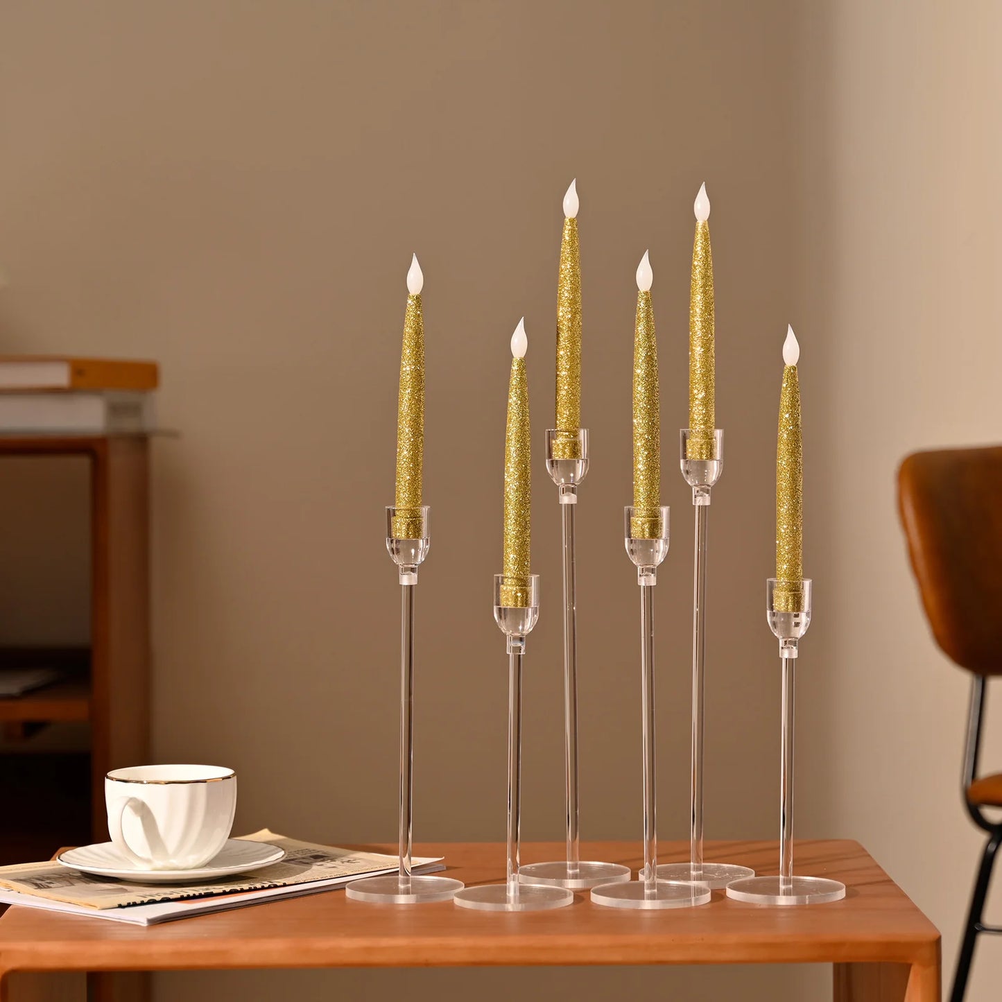 6PCs Acrylic Candle Holder Centerpieces