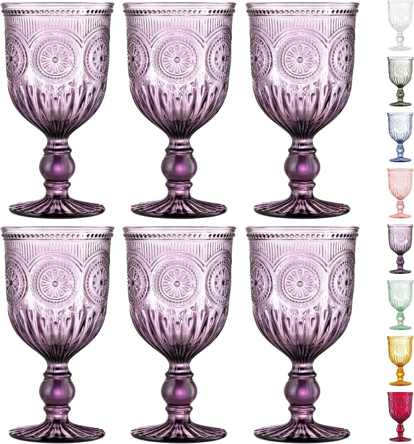 6-piece Smoked Glass Goblets Set