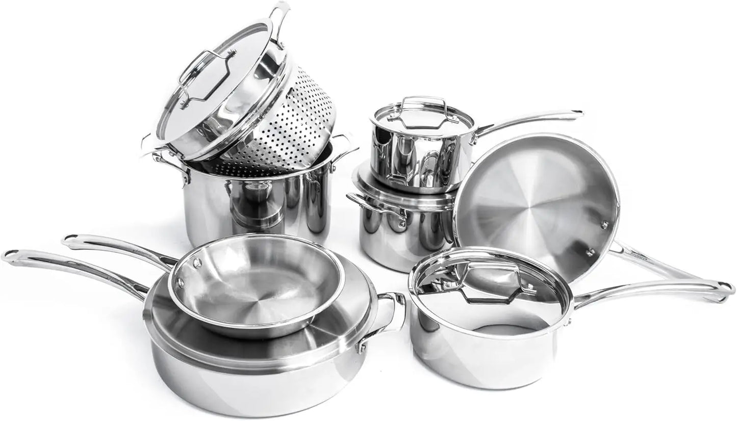 Professional Tri-Ply 18/10 Stainless Steel 13Pc Cookware Set