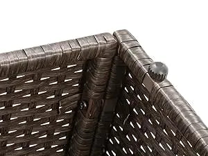 5 Piece All-Weather Brown PE Wicker Patio Furniture Set