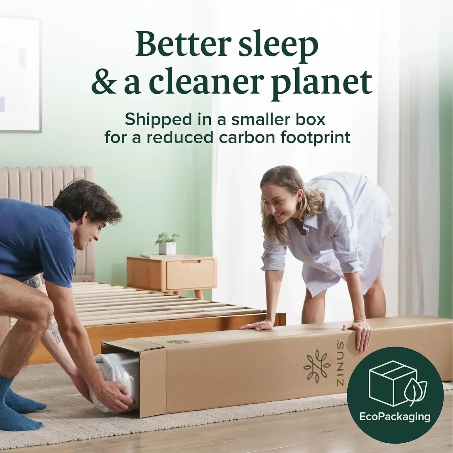 ZINUS Green Tea Memory Foam Mattress [New Version]