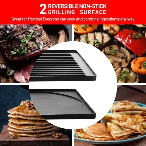 2-in-1 Non-Stick Electric Indoor Table Grill