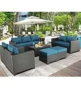 Wicker Rattan Sectional Sofa Patio Sets