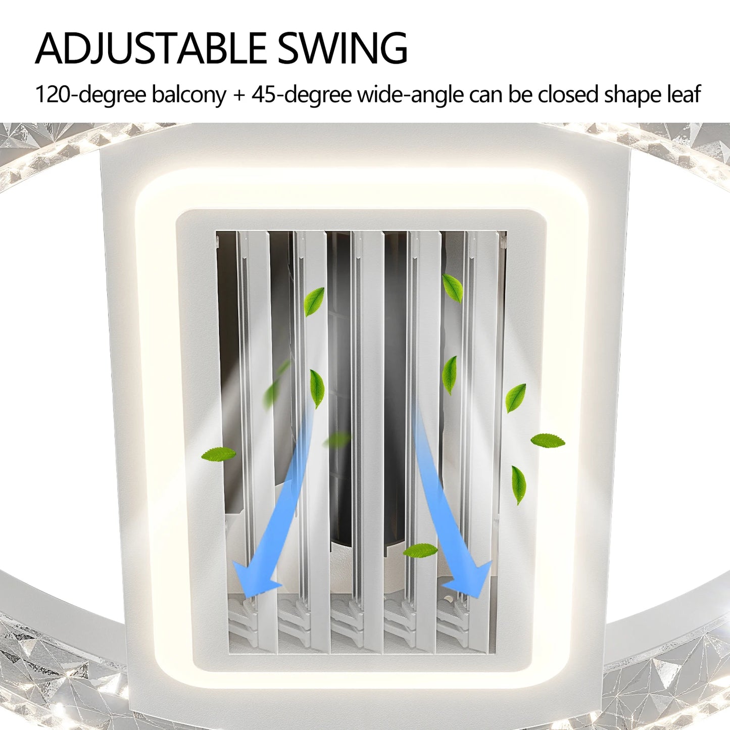 19.7" Modern Crystal LED 2-in-1 Ceiling Fan Light