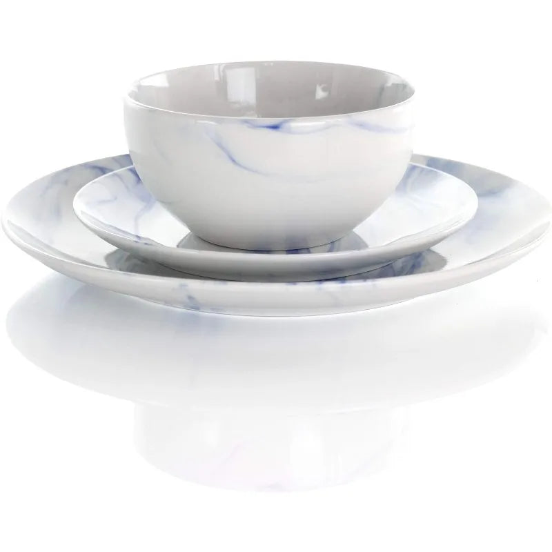 Fine Round Gloss Dinnerware Dish Set, 16 Piece,