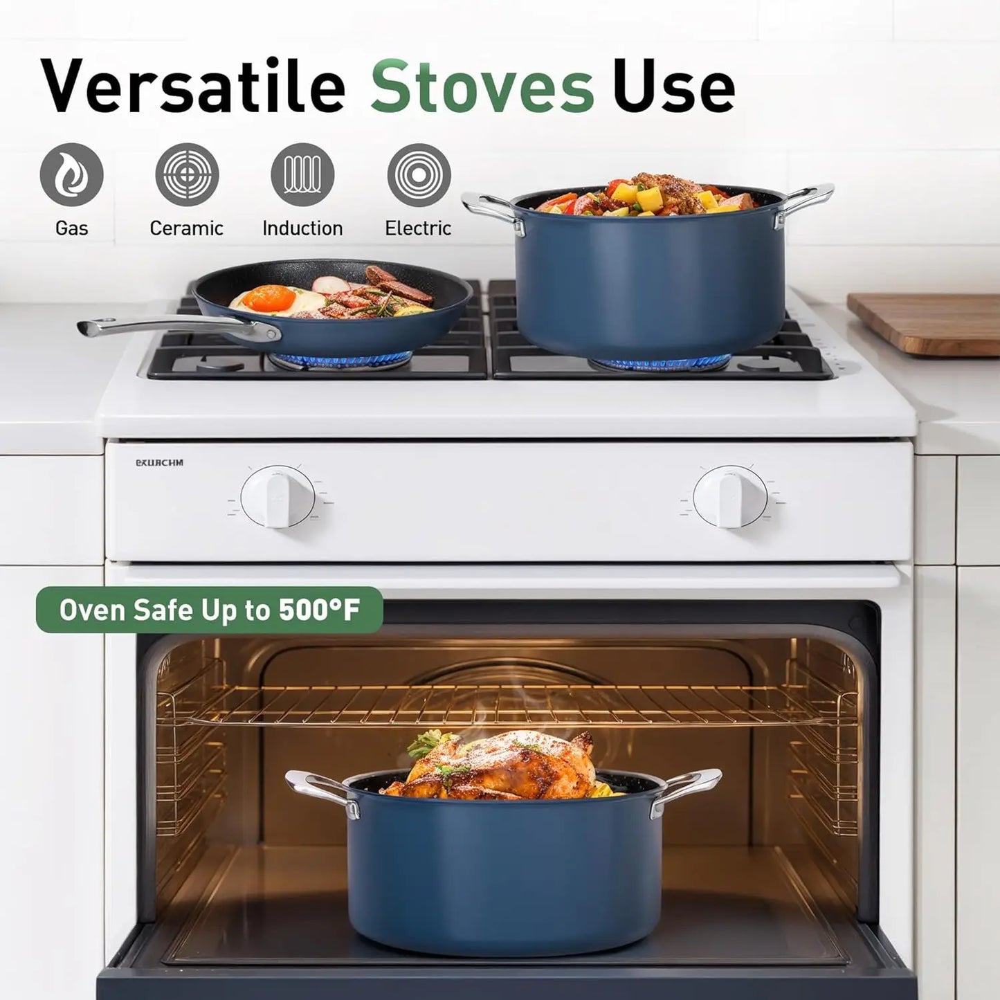 6 Piece Plasma Titanium Ceramic Nonstick Cookware Set