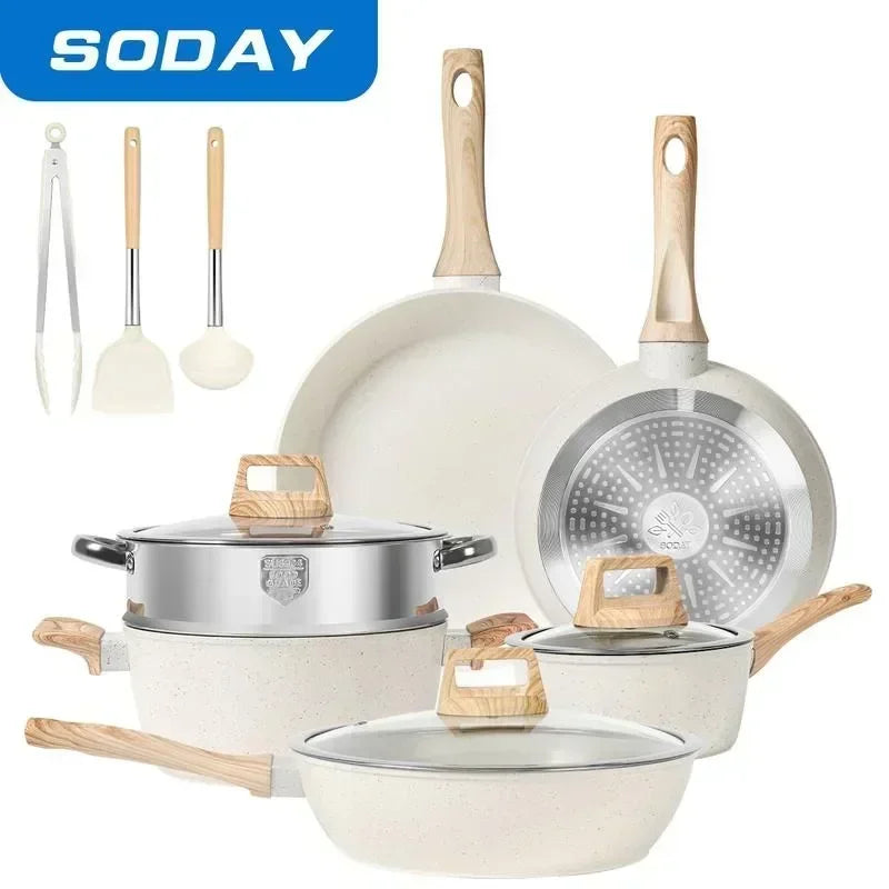 12pcs Nonstick Granite Cooking Set