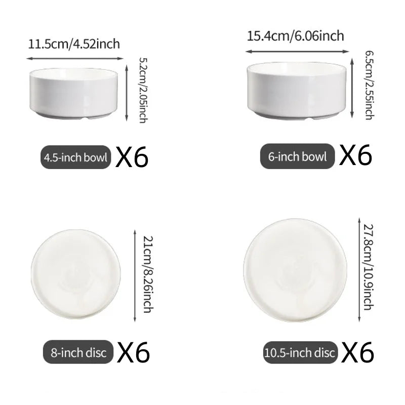 16/24-Piece Elegant White Ceramic Dinnerware Set