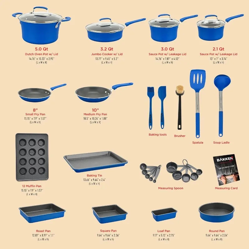 23 Piece Cookware and Bakeware Set