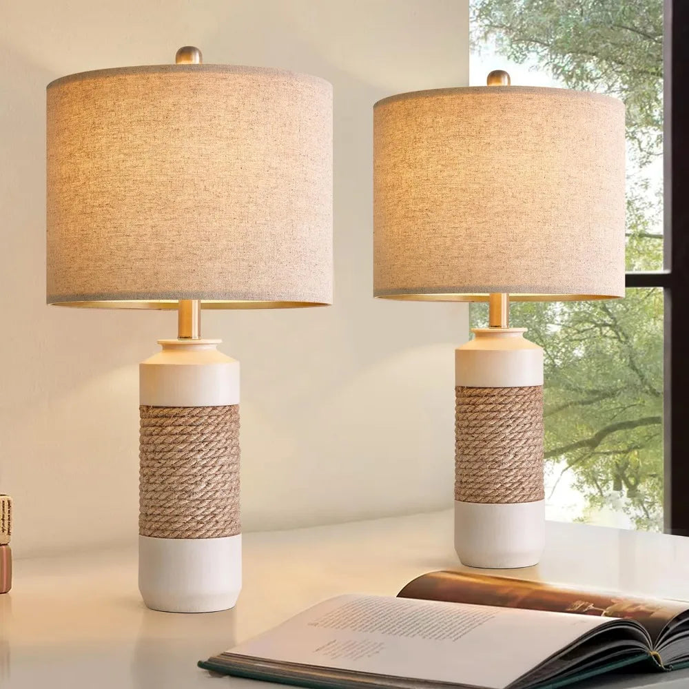 Set of 2 19” Boho Table Lamps