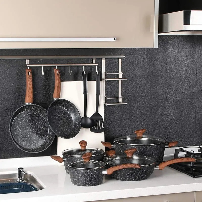 12/17-piece Granite Nonstick Cookware Sets