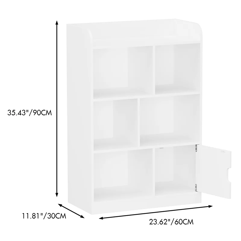Kids' 6 Compartment Freestanding Bookcase Organizer