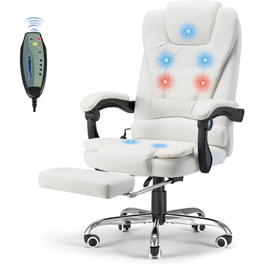 Heated Massage Executive Chair With Footrest