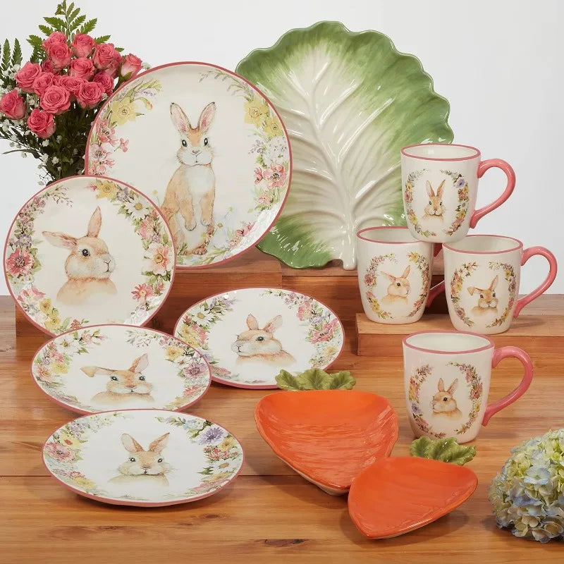 Easter Garden 16 pc Dinnerware Set, Service for 4