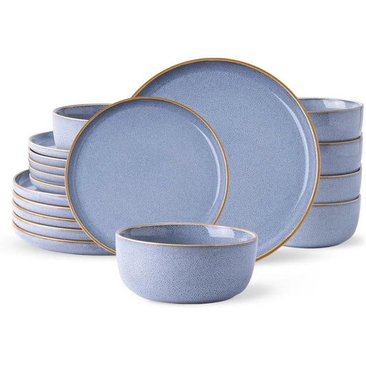 12 Piece Ceramic Dinnerware Set for 4, Scratch Resistant Dishes