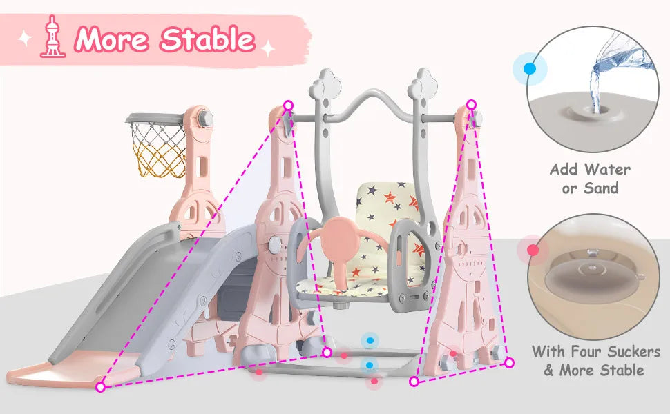 5 in 1 Toddler Slide and Swing Set