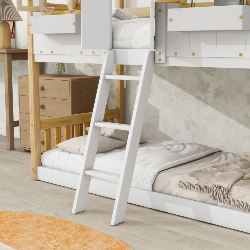 Twin over Twin House Bunk Bed with Roof