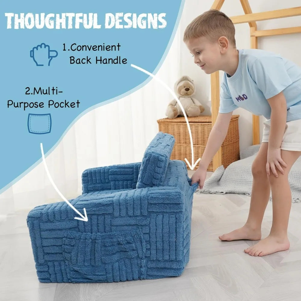 2-in-1 Flannel Fold Out Kid's Couch