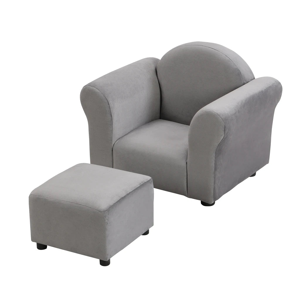 Kids' Upholstered Chair with ottoman