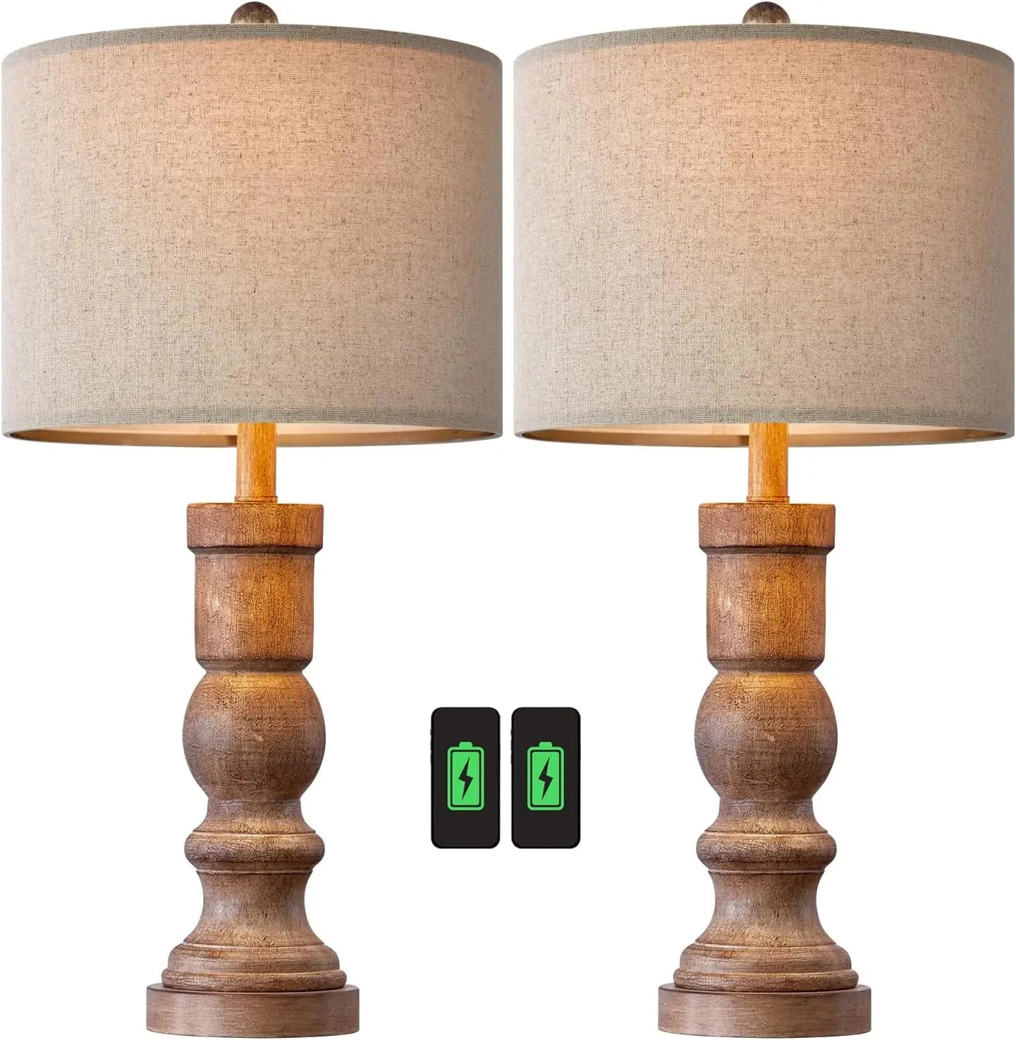 Set of 2- Vintage Farmhouse 24.75" Table Lamps