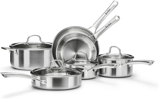 10 Pcs Tri-Ply Stainless Steel Cookware Set