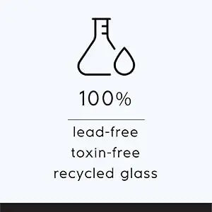Blue Rim 120 oz Pitcher and 6 Drinking Glasses set, Recycled Glass, Lead-free, Toxin-Free