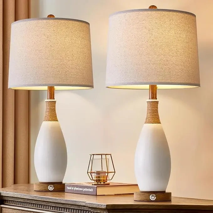 Set of 2 19” Boho Table Lamps