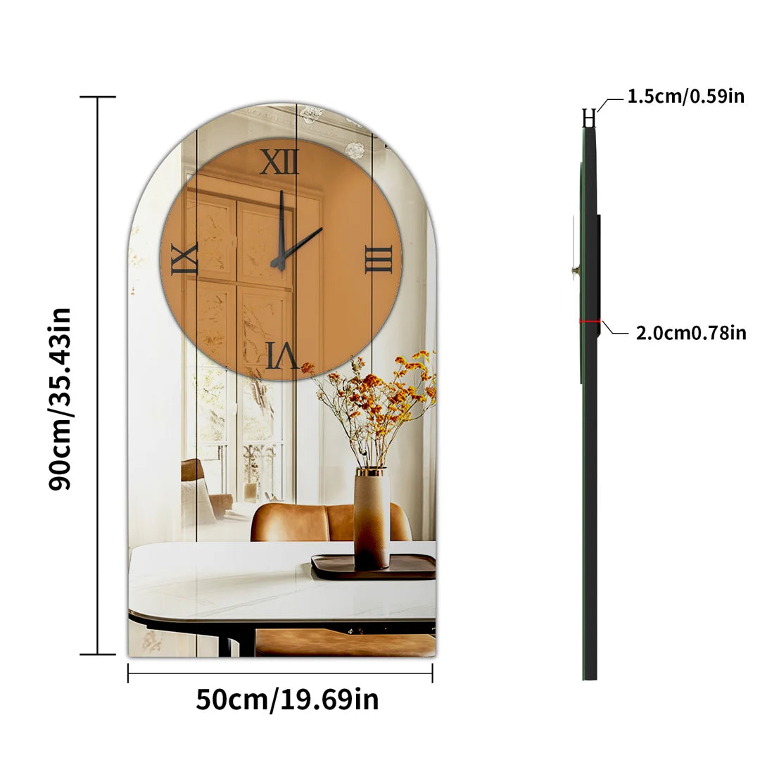 Oblong Wall Clock with Silver Mirror