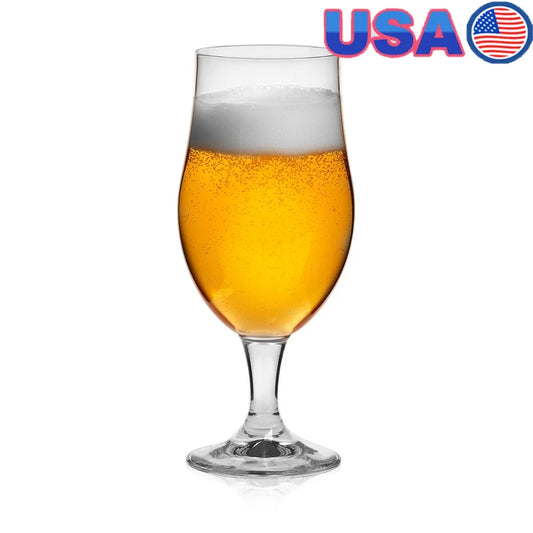 Set of 6 Elegant Belgian Tulip Beer Glasses