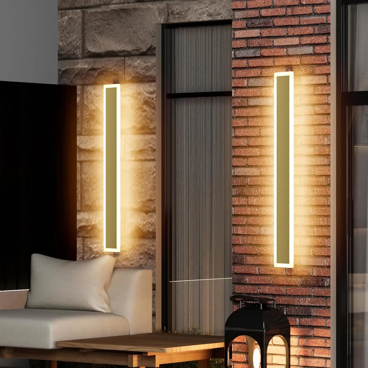 2 Pack 39.4inch Modern LED Exterior Wall Sconce