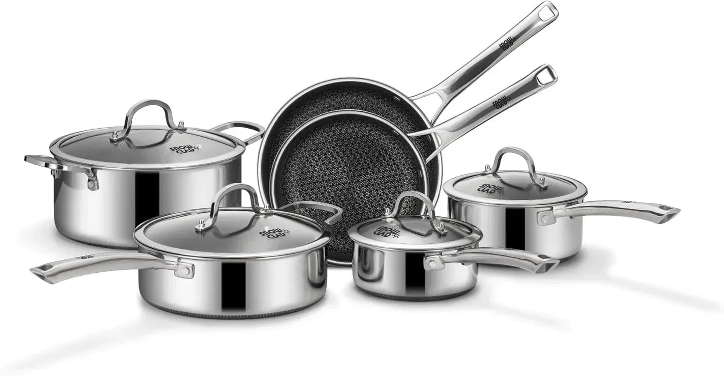 10 Pcs Hybrid Stainless Steel Cookware Set