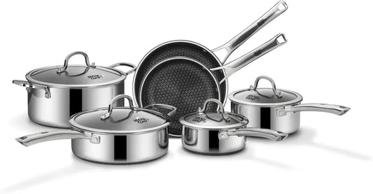 10 Pcs Hybrid Stainless Steel Cookware Set