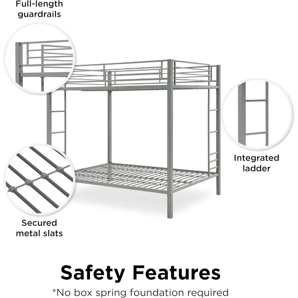 Full Size Kids Metal Bunk Bed Frame