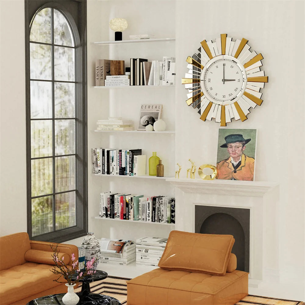 Retro Sunburst Wall Clock