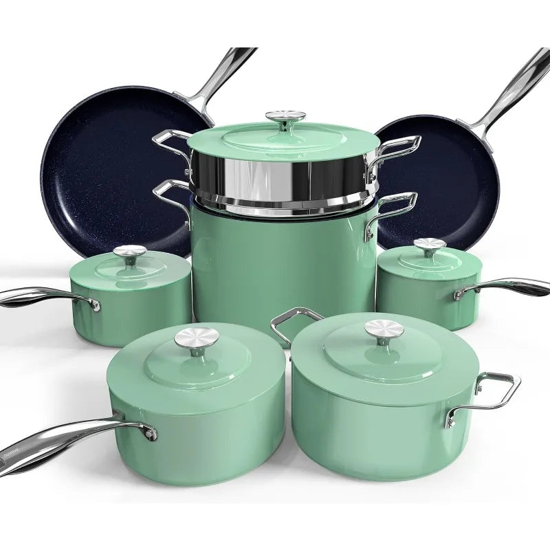 Lux 13pc Forged Lightweight Duralon Ceramic Cookware Set