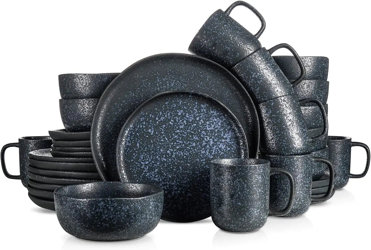 Tom Stoneware Reactive Glaze Dinnerware Set, 16/32 piece