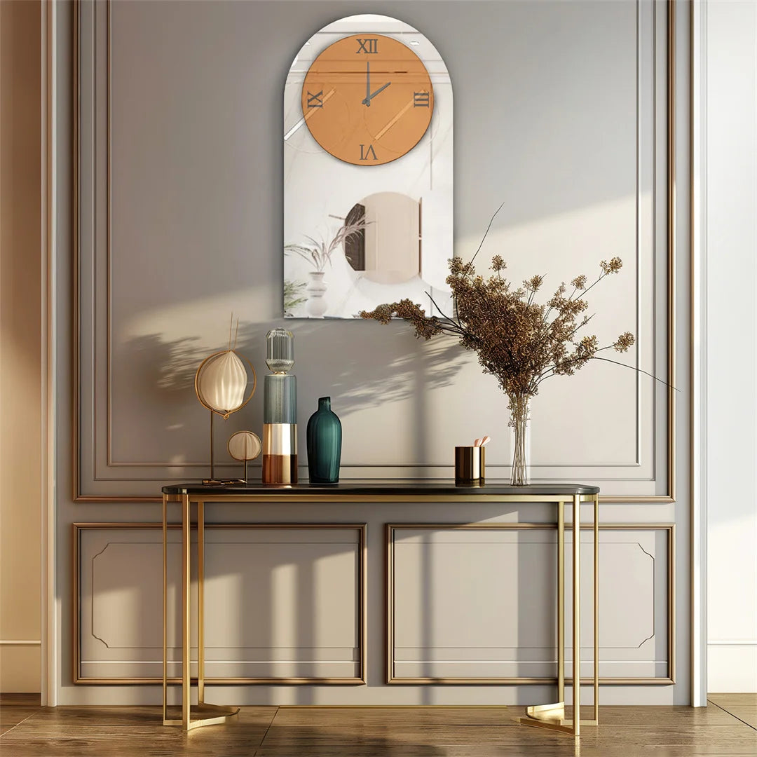 Oblong Wall Clock with Silver Mirror