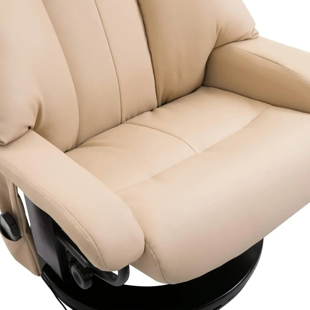 360° Swivel Massage Recliner Chair with Ottoman