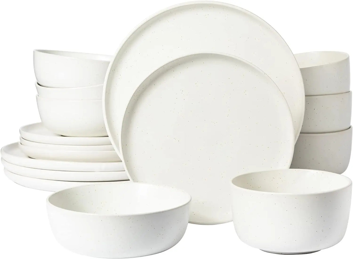 Mayfair Bay Embossed Double Bowl Dinnerware Set, Service for 4 (16pcs)