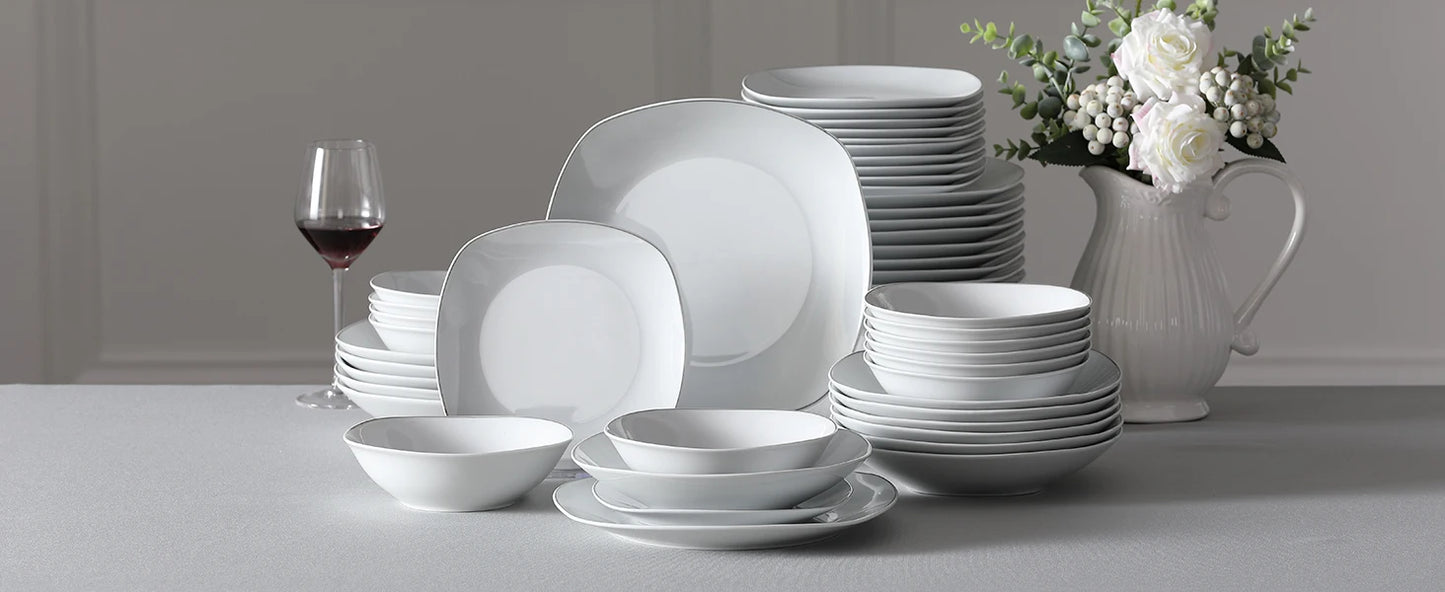 MALACASA ELISA 24/48 Piece Porcelain Dinnerware Set Service for 12/24 Person