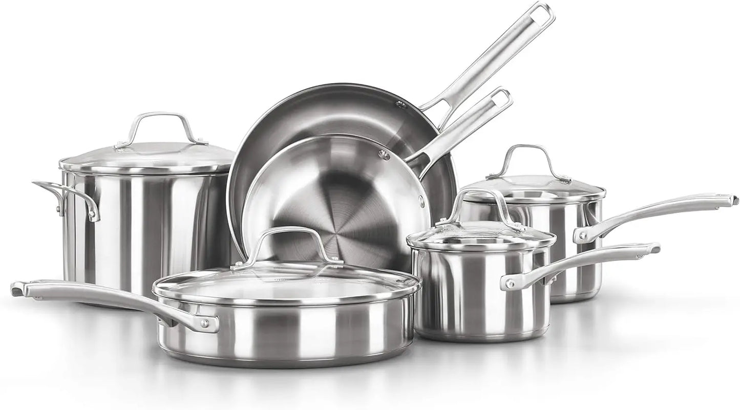 10-Piece Classic Stainless Steel Cookware Set