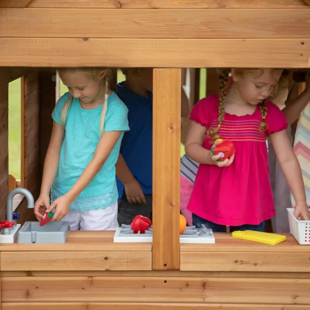 Backyard Discovery Aspen Country Style All Cedar Wooden Playhouse