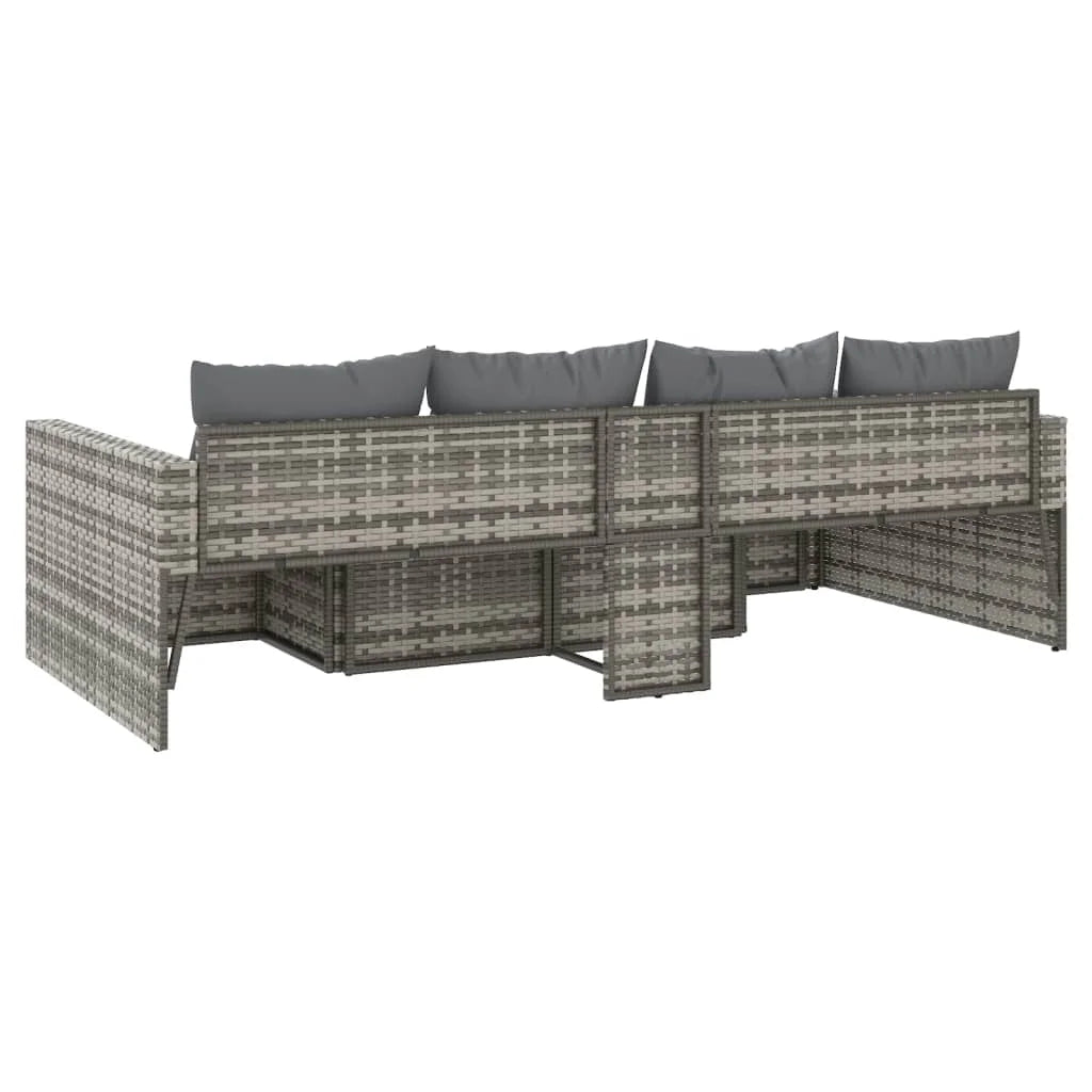 2 piece garden furniture with gray woven resin pad