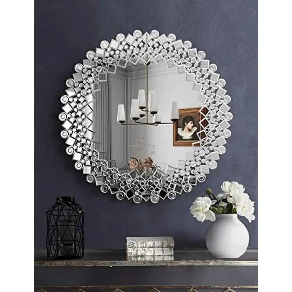 Mosaic Design Round Decorative Wall Mirror